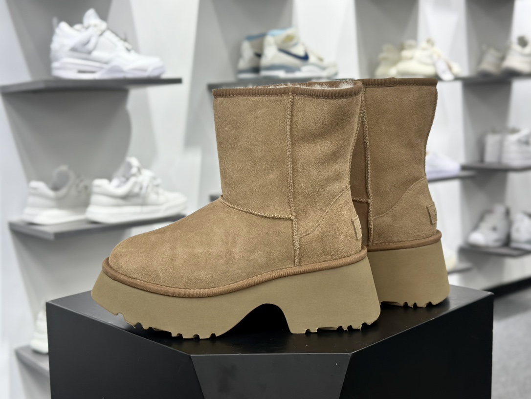 UGG W Classic Short New Heights Boot Chestnut 新高地缝线短靴“栗子棕加绒”1158310-CHE