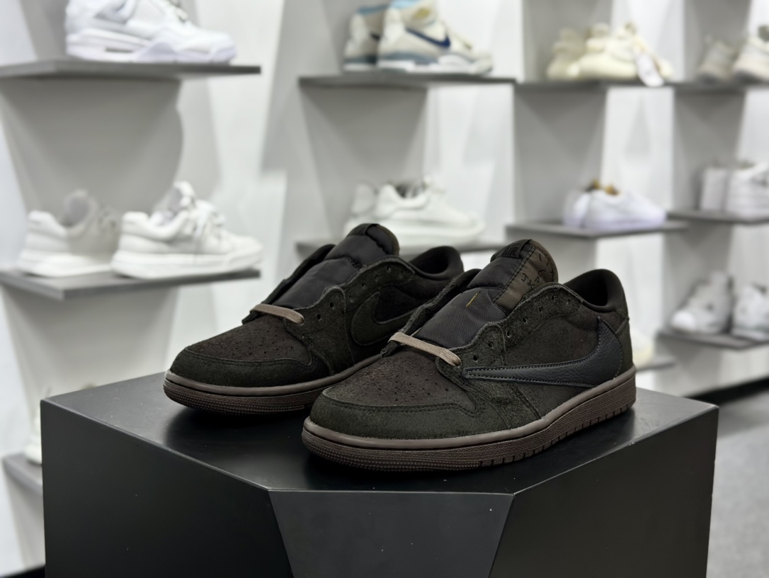 Travis Scott X Nike Air Jordan 1 Low OG SP”Velvet Brown”AJ1乔丹一代篮球鞋“TS联名咖啡棕黑倒钩11.0”DM7866-202