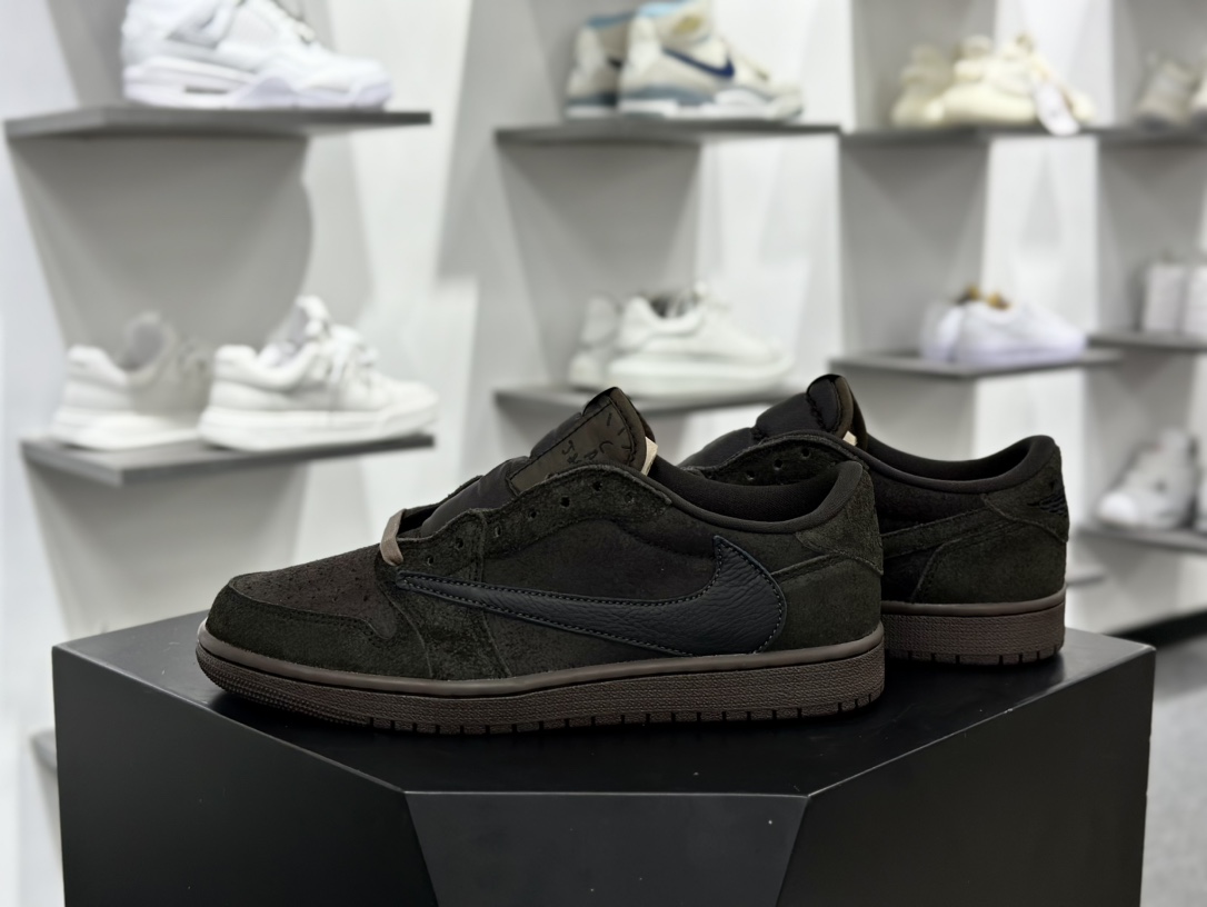 Travis Scott X Nike Air Jordan 1 Low OG SP”Velvet Brown”AJ1乔丹一代篮球鞋“TS联名咖啡棕黑倒钩11.0”DM7866-202