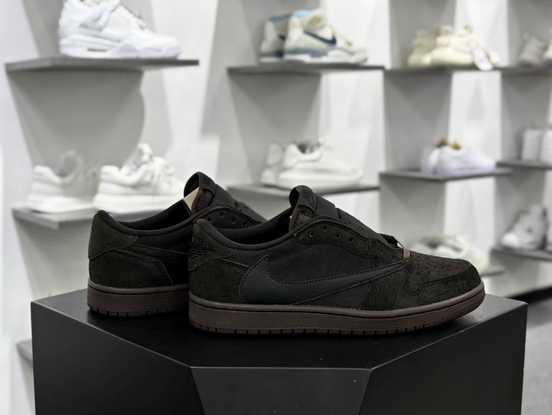 Travis Scott X Nike Air Jordan 1 Low OG SP”Velvet Brown”AJ1乔丹一代篮球鞋“TS联名咖啡棕黑倒钩11.0”DM7866-202