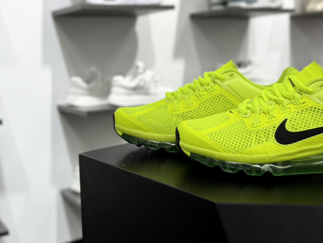 耐克Nike Air Max 2013”Volt”2013大气垫系列低帮慢跑鞋“网织荧光绿黑”HF3660-700