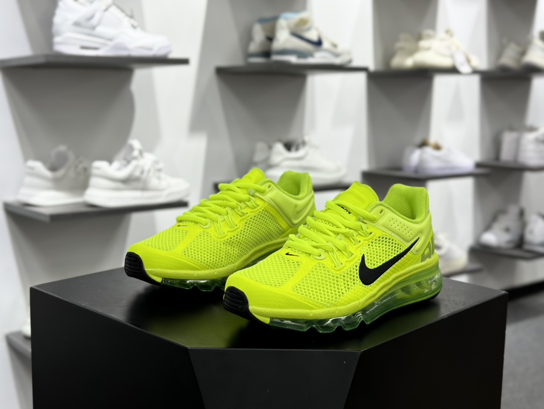 耐克Nike Air Max 2013”Volt”2013大气垫系列低帮慢跑鞋“网织荧光绿黑”HF3660-700