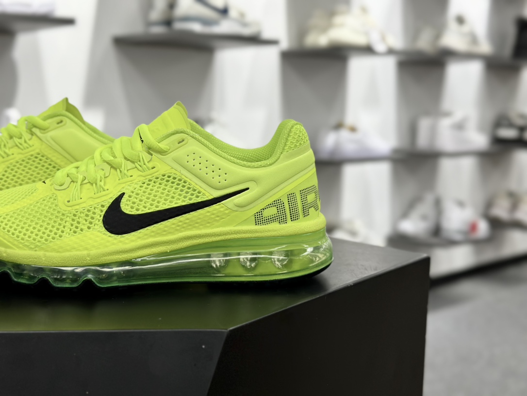 耐克Nike Air Max 2013”Volt”2013大气垫系列低帮慢跑鞋“网织荧光绿黑”HF3660-700