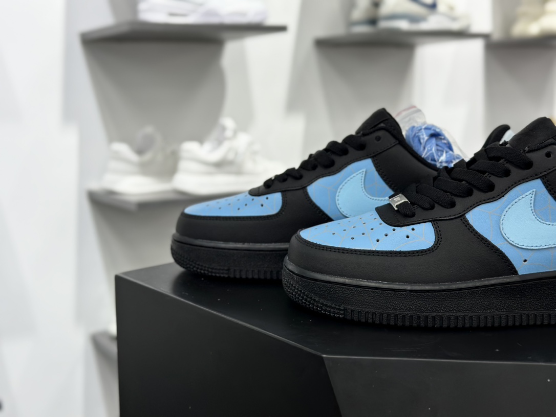 耐克Nike Air Force 1’07 Low”Whit Midnight Navy”空军一号板鞋“皮革黑蓝钩子”CW2288-020