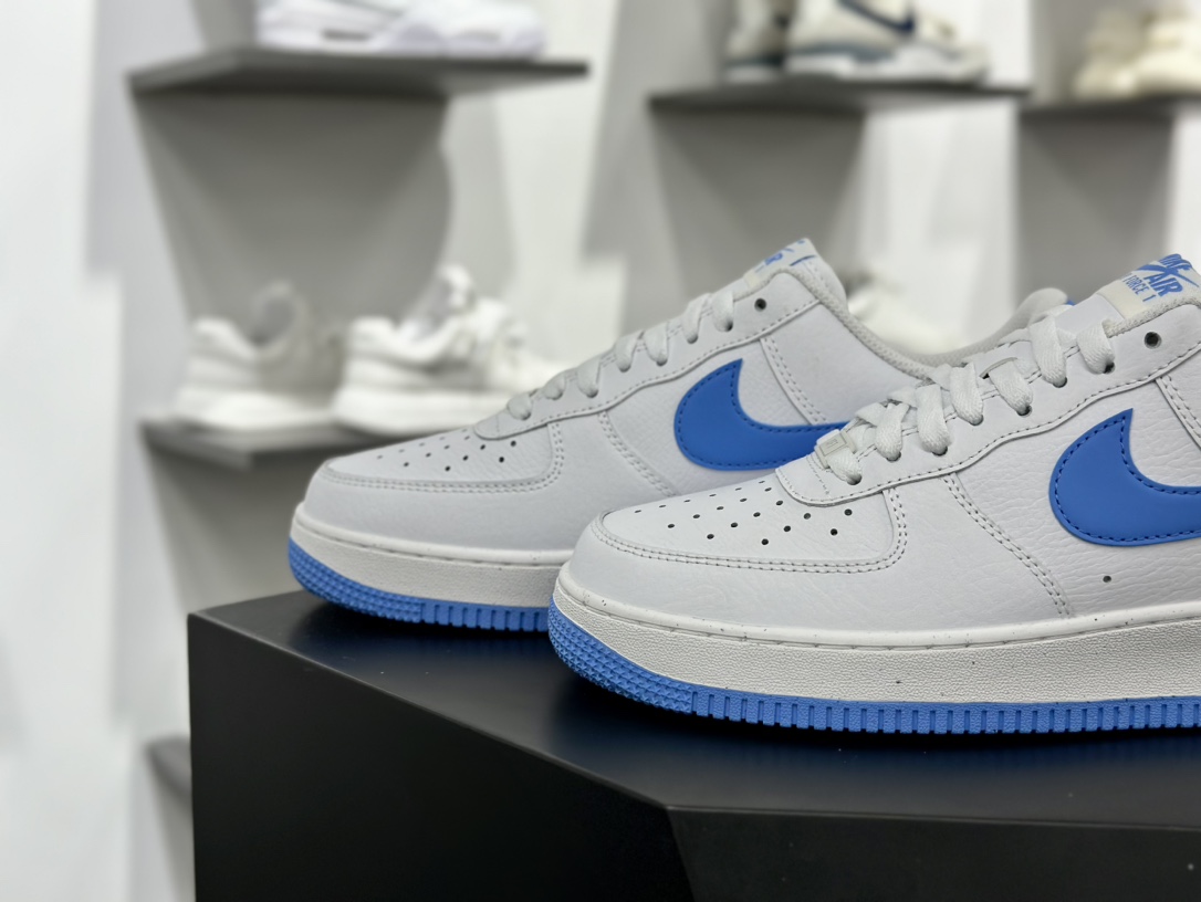 Air Sole气垫耐克Nike Air Force 1’07 Low”Whit Midnight Navy”空军一号板鞋“皮革白午夜蓝钩子”DC9466-104