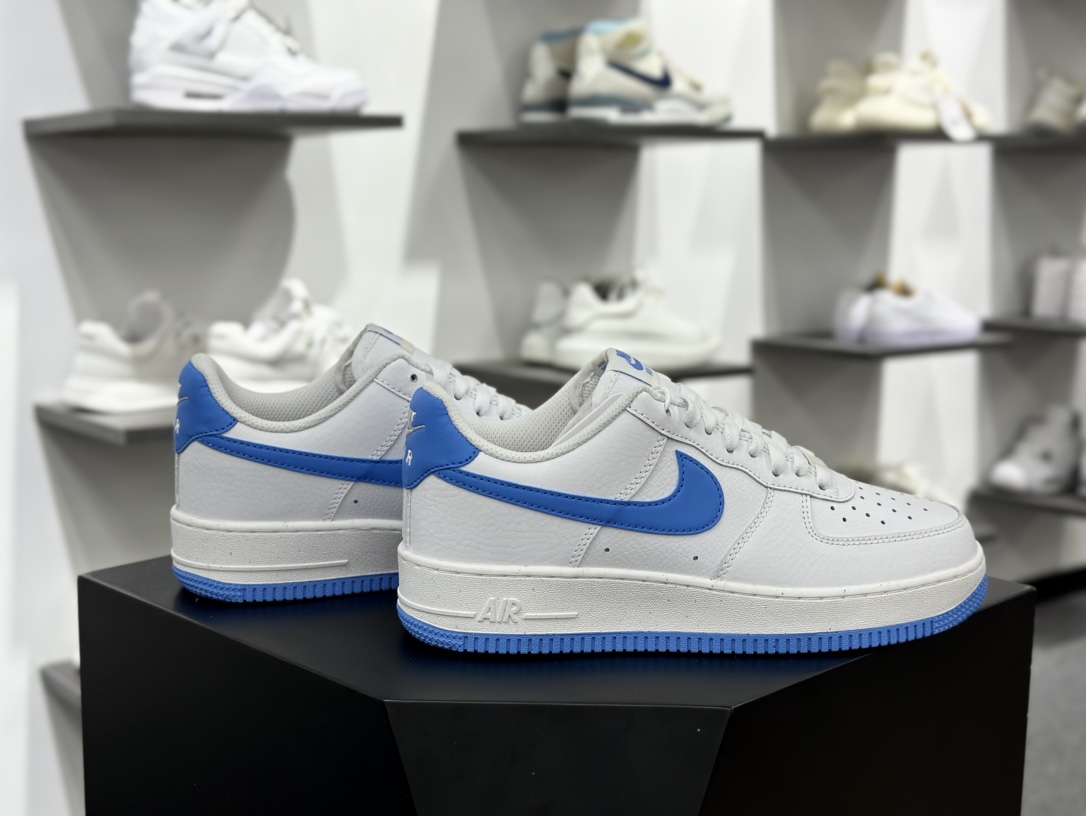 Air Sole气垫耐克Nike Air Force 1’07 Low”Whit Midnight Navy”空军一号板鞋“皮革白午夜蓝钩子”DC9466-104