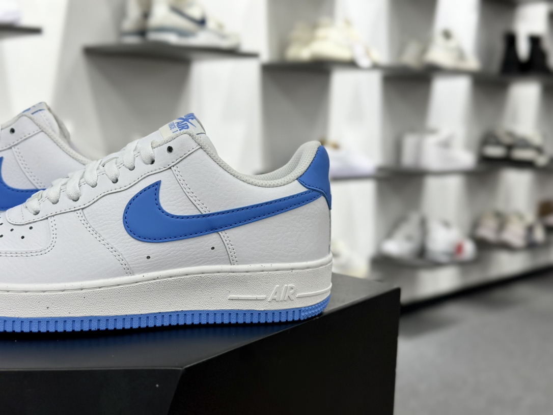 Air Sole气垫耐克Nike Air Force 1’07 Low”Whit Midnight Navy”空军一号板鞋“皮革白午夜蓝钩子”DC9466-104