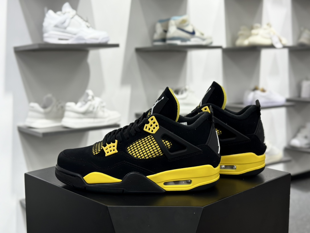 耐克Nike Air Jordan 4 Retro”Black Cat”AJ4代中帮篮球鞋“黑黄雷公”DH6927-017