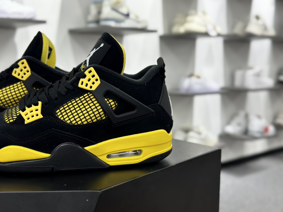 耐克Nike Air Jordan 4 Retro”Black Cat”AJ4代中帮篮球鞋“黑黄雷公”DH6927-017