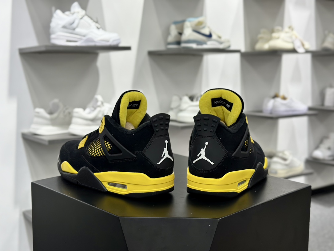 耐克Nike Air Jordan 4 Retro”Black Cat”AJ4代中帮篮球鞋“黑黄雷公”DH6927-017