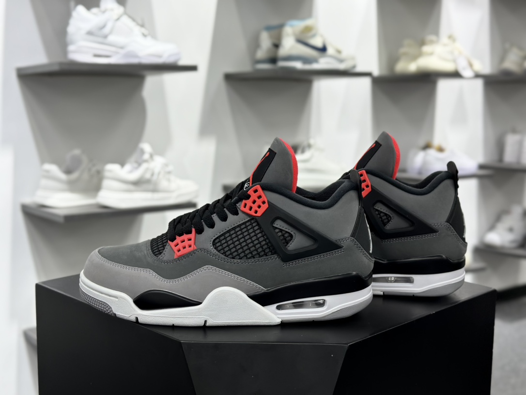 耐克Nike Air Jordan 4 Retro”Black Cat”AJ4代中帮复古休闲运动文化篮球鞋“深灰红外线”DH6927-061