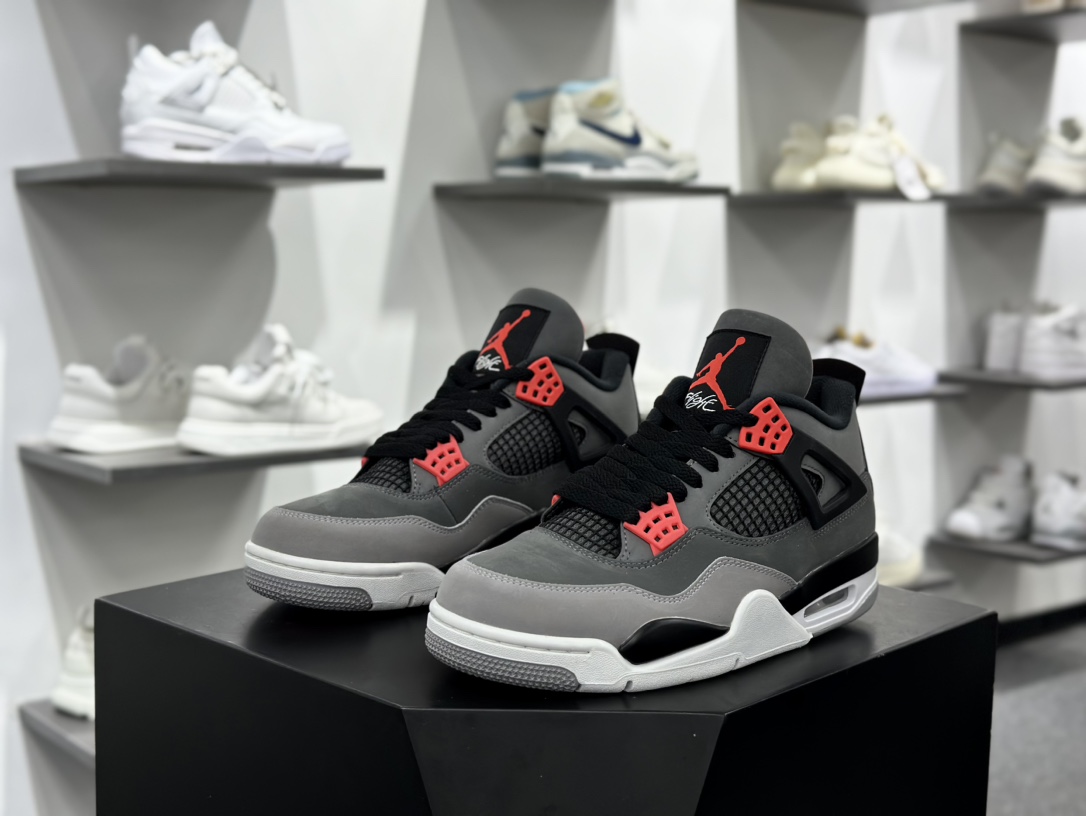 耐克Nike Air Jordan 4 Retro”Black Cat”AJ4代中帮复古休闲运动文化篮球鞋“深灰红外线”DH6927-061