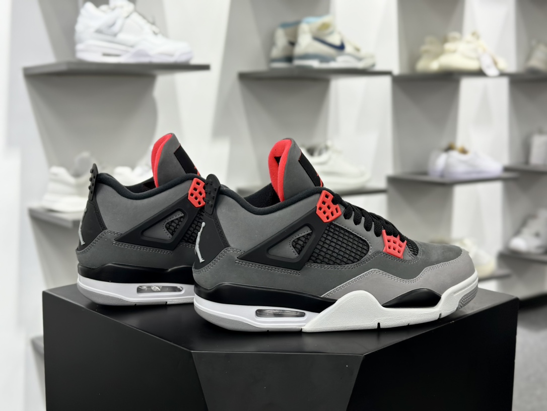 耐克Nike Air Jordan 4 Retro”Black Cat”AJ4代中帮复古休闲运动文化篮球鞋“深灰红外线”DH6927-061