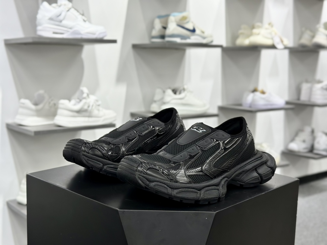 巴黎世家BALENCIAGA 3XL Slip-On Sneakers 3+系列低帮慢跑鞋“网织玫瑰粉”798531 W3XSO 1000