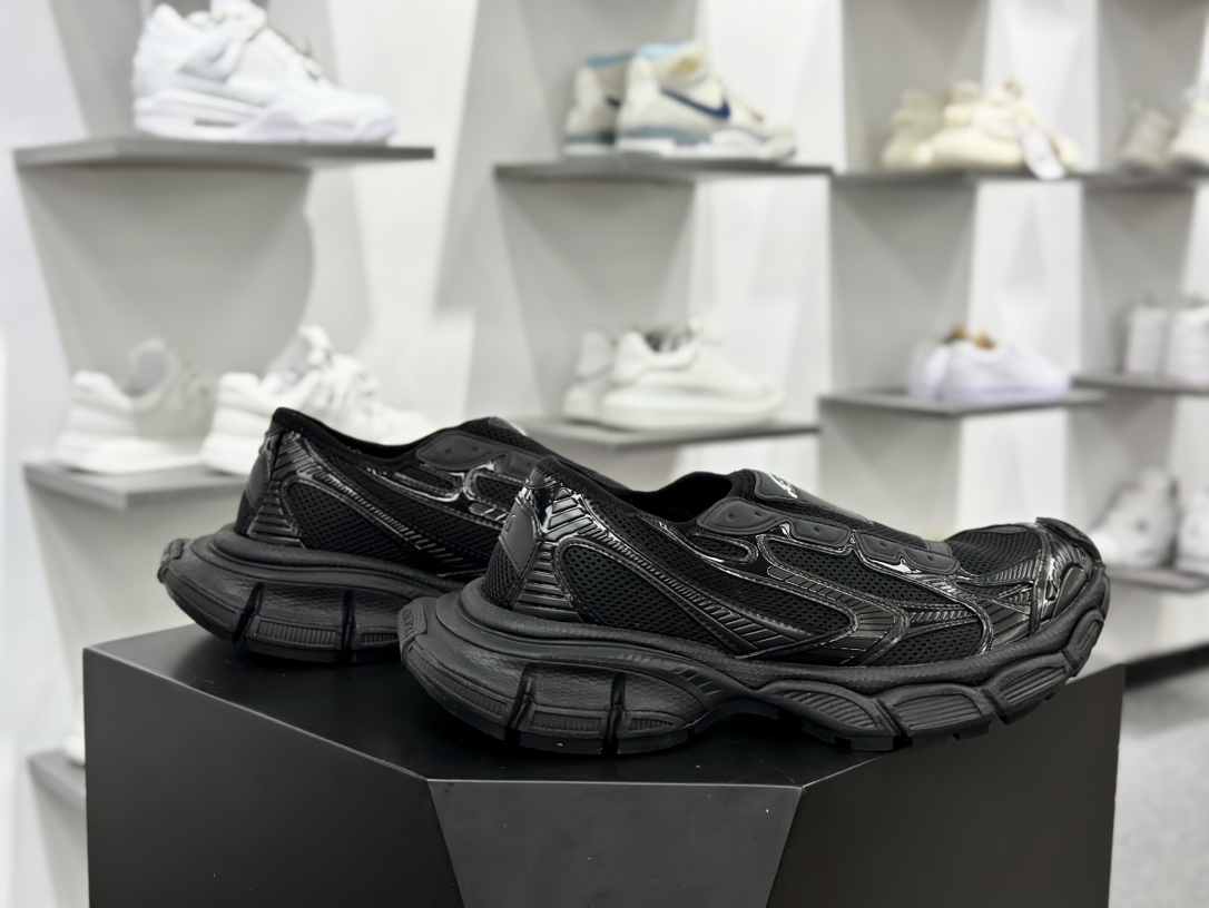 巴黎世家BALENCIAGA 3XL Slip-On Sneakers 3+系列低帮慢跑鞋“网织玫瑰粉”798531 W3XSO 1000