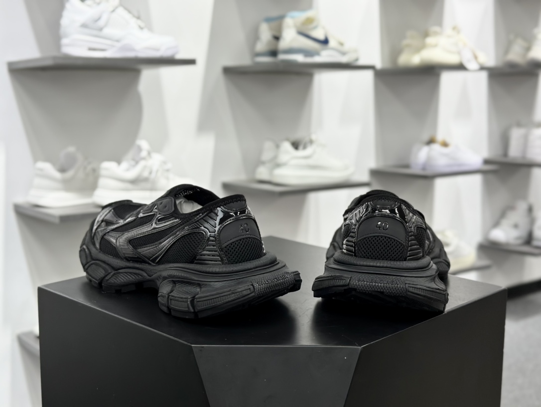 巴黎世家BALENCIAGA 3XL Slip-On Sneakers 3+系列低帮慢跑鞋“网织玫瑰粉”798531 W3XSO 1000