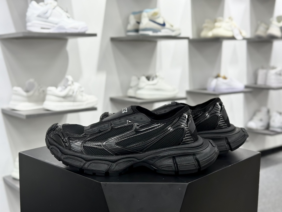 巴黎世家BALENCIAGA 3XL Slip-On Sneakers 3+系列低帮慢跑鞋“网织玫瑰粉”798531 W3XSO 1000