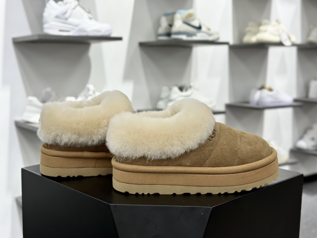 UGG W Classic Tazzlita 泰泽里塔系列增高加厚羊毛厚绒休闲运动雪地欧包面包鞋“栗子棕加绒”1146390-CHE