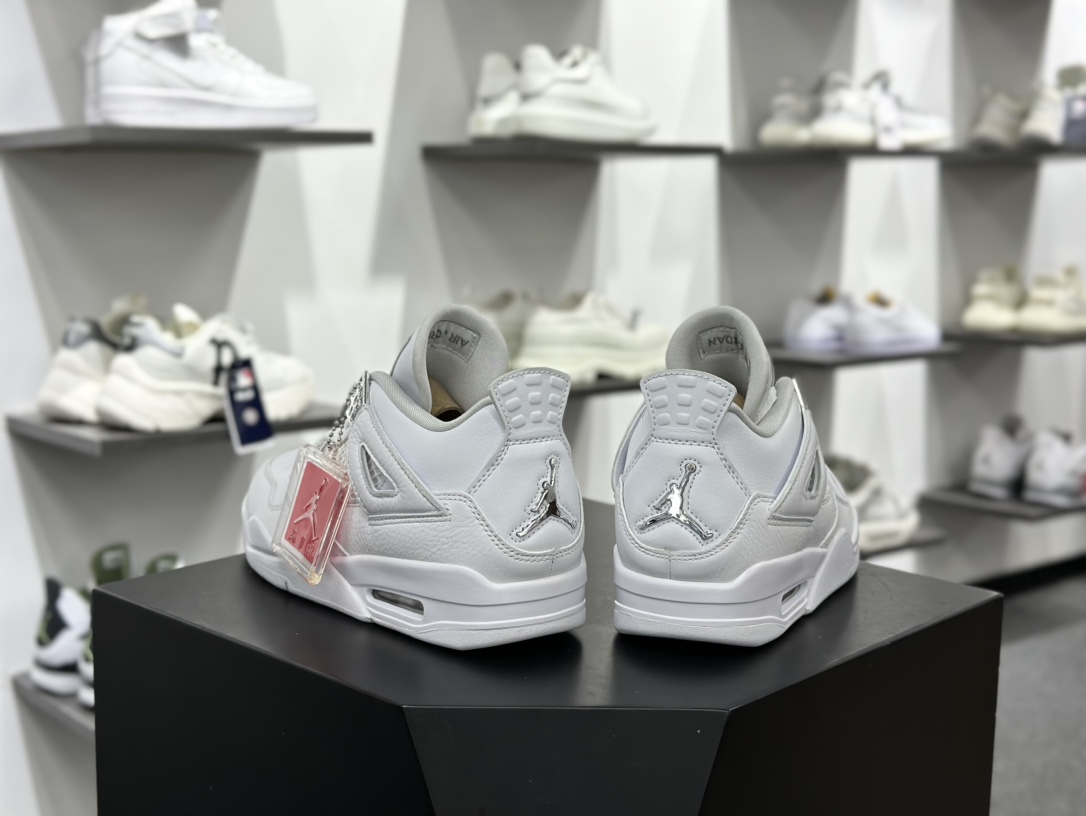 耐克Nike Air Jordan 4 Retro”Taupe Haze”AJ4代中帮复古休闲运动文化篮球鞋“白猫纯白银” 308497-100