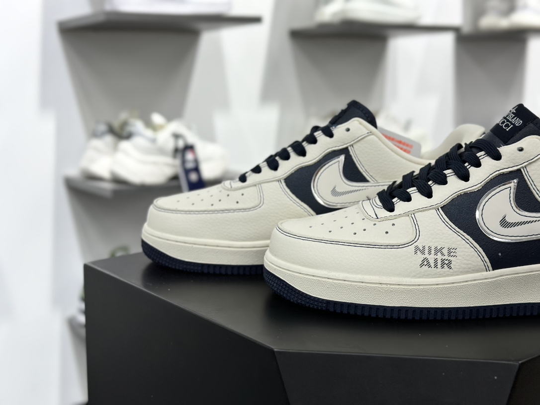 石头岛Stone Island x Nike Air Force 1 Low”Gucci”空军一号经典低帮运动板鞋“联名白藏蓝石头岛古驰” KK1988-013