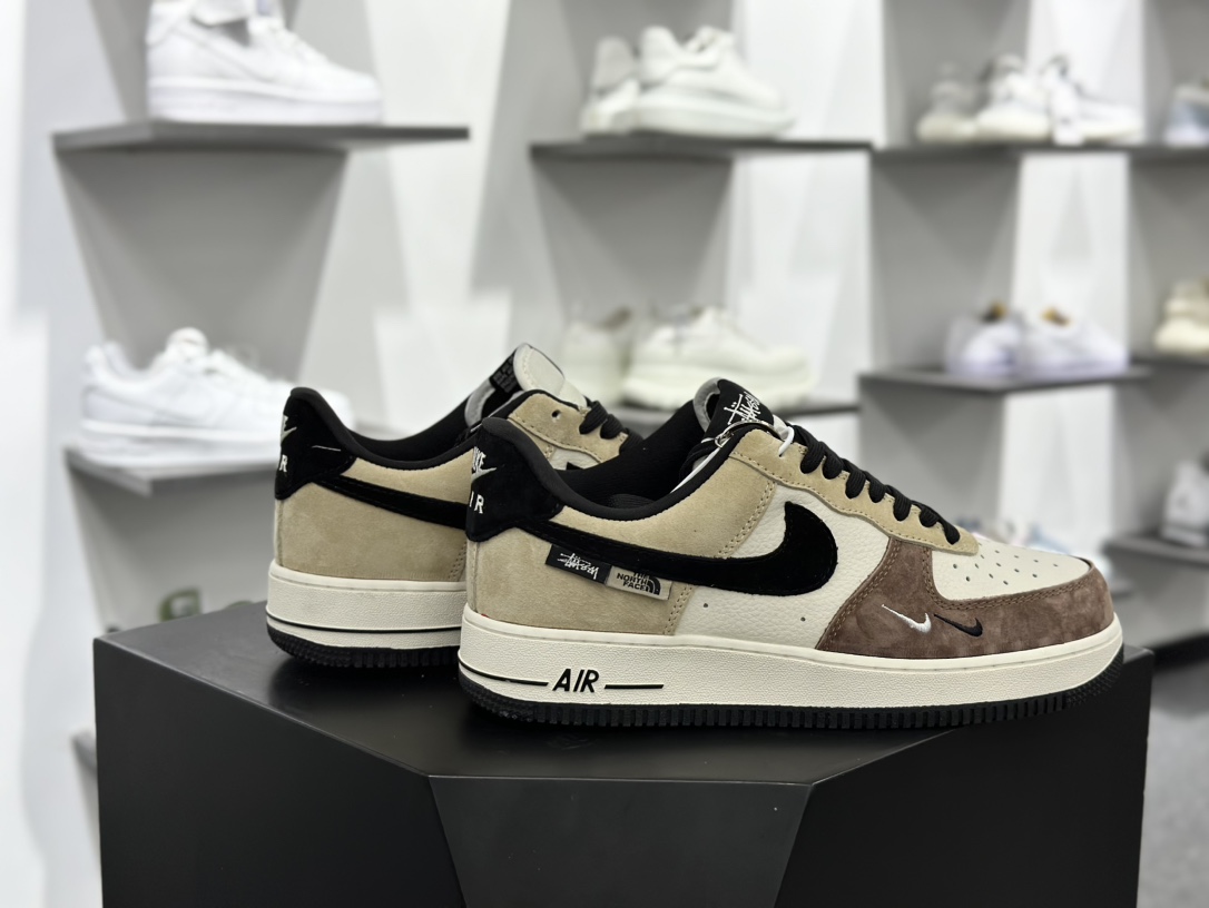 北面The North Face x Stussy x Nike Air Force 1 07 Low”TNF”空军一号板鞋“联名深棕米卡其黑斯图西北面” KK1988-018