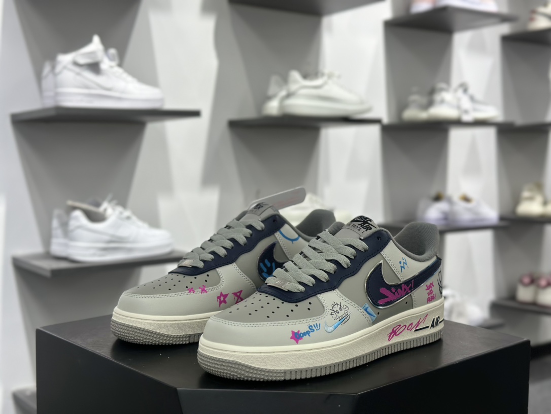 K Nk Air Force 1’07 Low ”Jinkesi” 英雄联盟系列 金克丝 空军一号定制低帮秋冬休闲板鞋 XL2321-222