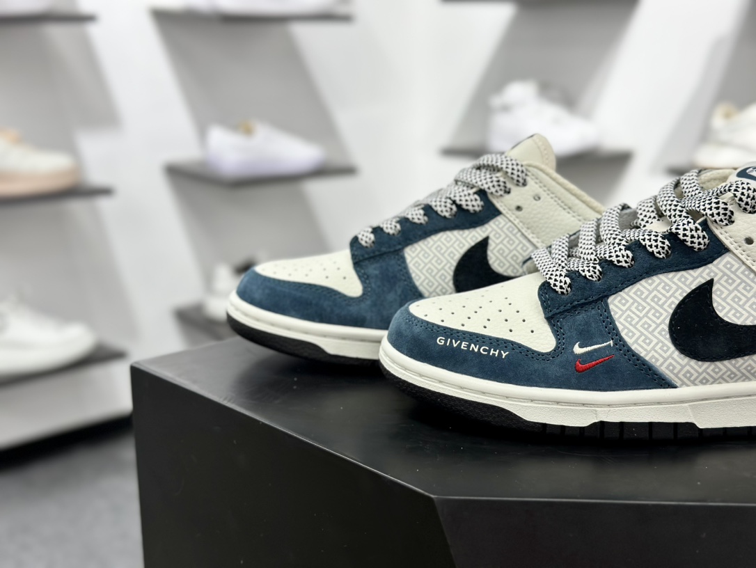纪梵希/Givenchy x Nike SB Dunk Low”G4”扣篮系列低帮滑板板鞋“联名米白黑深蓝4G刺绣” DJ2024-123