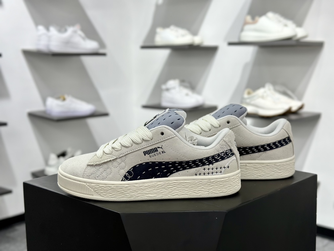 彪马Puma Suede NU Skate”TaupWhite”滑冰系列经典百搭明星休闲运动板鞋“麂皮灰”395777-02