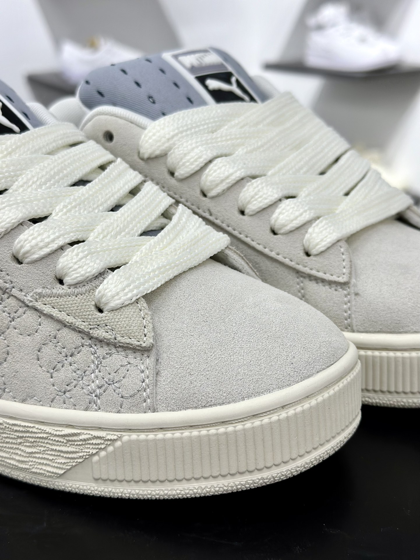 彪马Puma Suede NU Skate”TaupWhite”滑冰系列经典百搭明星休闲运动板鞋“麂皮灰”395777-02