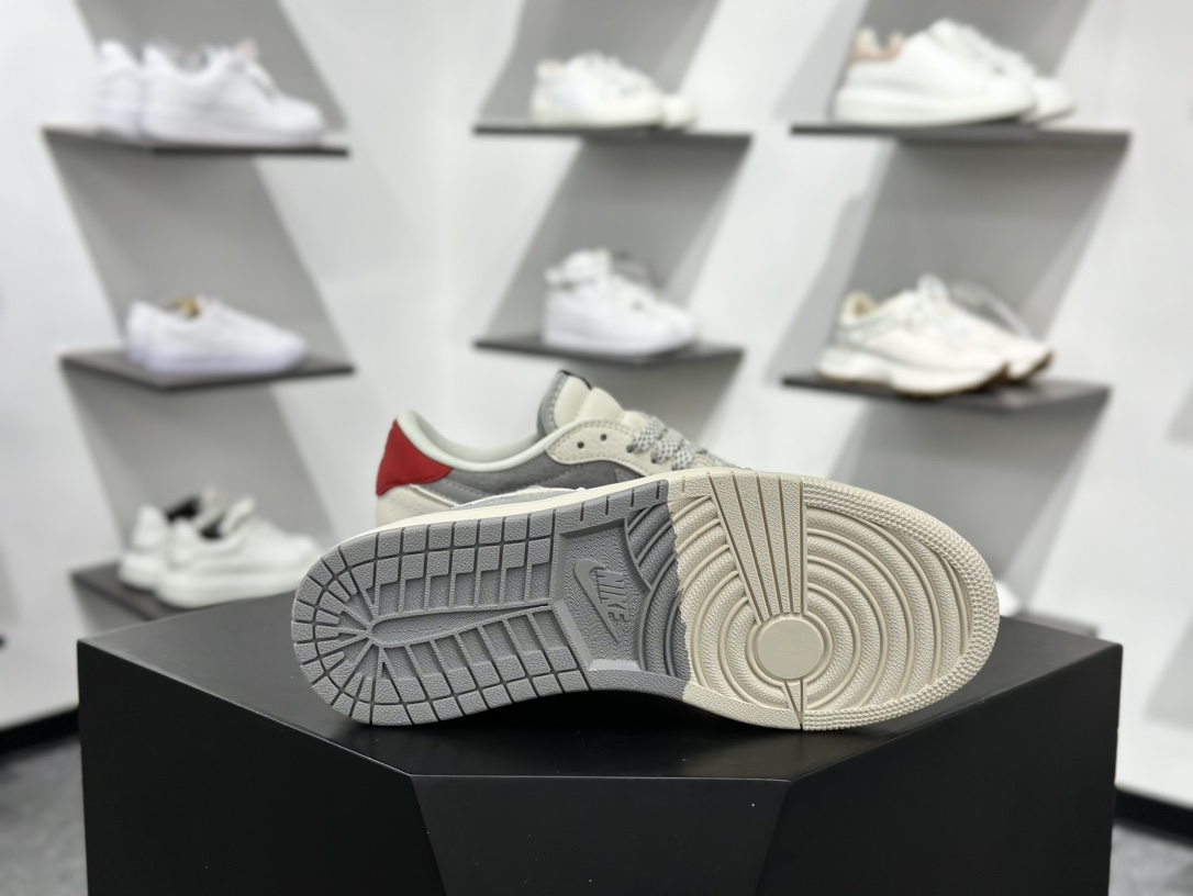 Travis Scott x Nike Air Jordan 1 Low x Stussy Air Jordan 1 Low 反转白灰红满天星倒钩 SJ2068-130