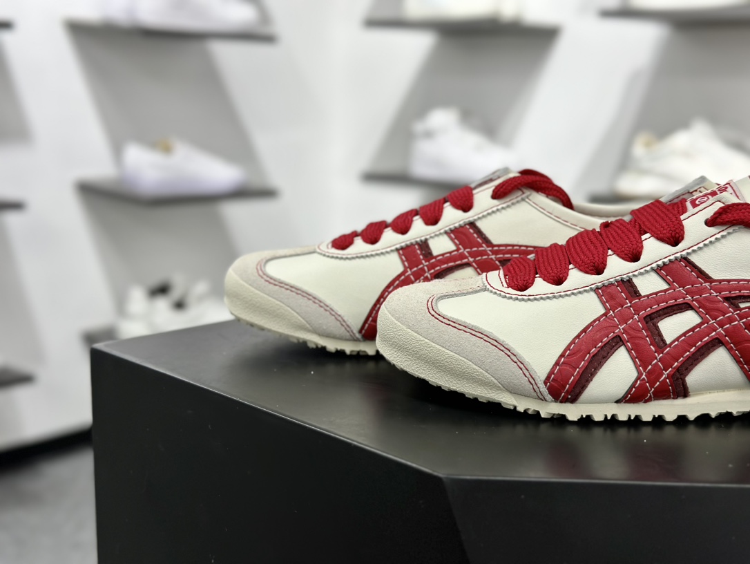 独家实拍Onitsuka Tiger Mexico 66 蛇年限定-米白红 鬼冢虎 1183C391-100