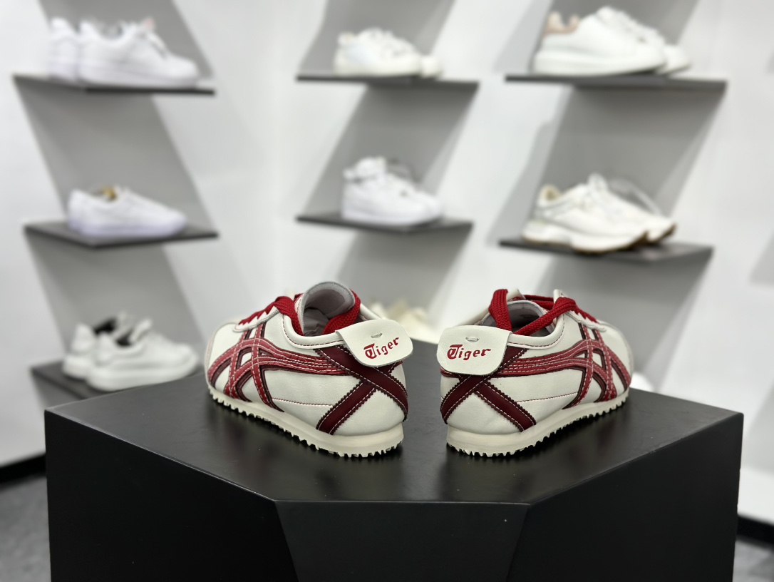 独家实拍Onitsuka Tiger Mexico 66 蛇年限定-米白红 鬼冢虎 1183C391-100