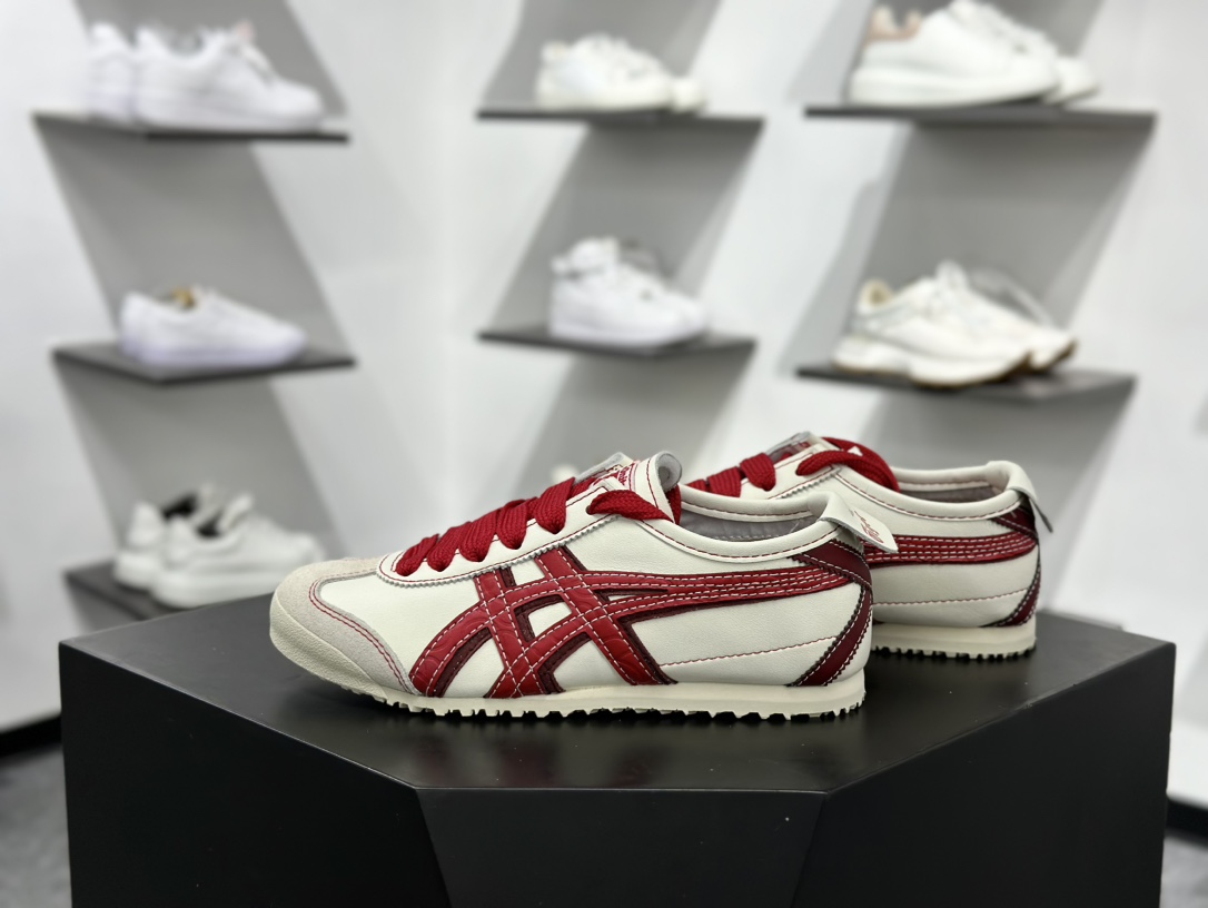 独家实拍Onitsuka Tiger Mexico 66 蛇年限定-米白红 鬼冢虎 1183C391-100