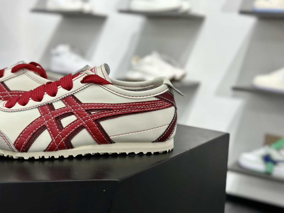 独家实拍Onitsuka Tiger Mexico 66 蛇年限定-米白红 鬼冢虎 1183C391-100