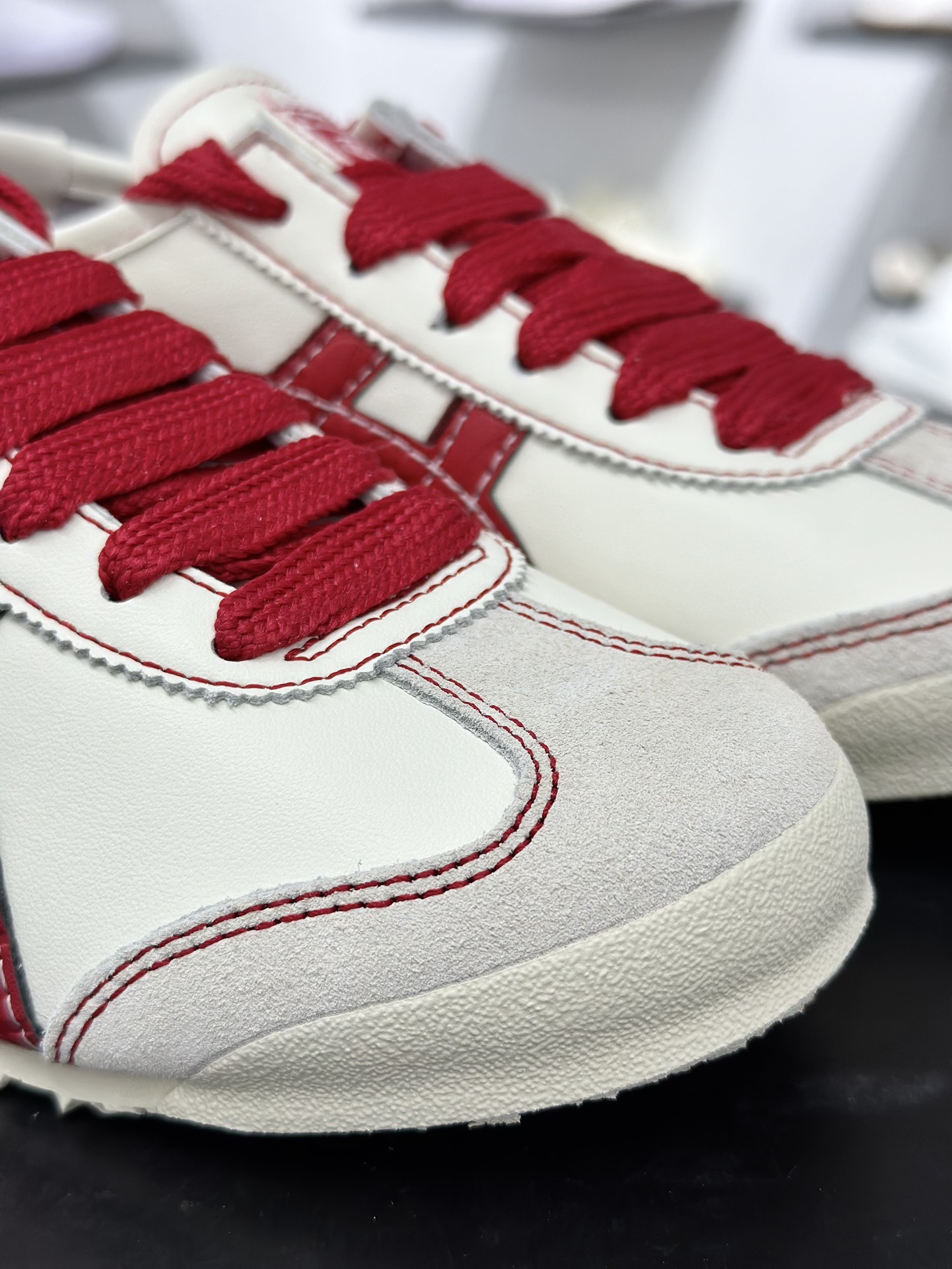独家实拍Onitsuka Tiger Mexico 66 蛇年限定-米白红 鬼冢虎 1183C391-100
