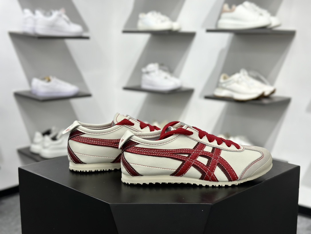 独家实拍Onitsuka Tiger Mexico 66 蛇年限定-米白红 鬼冢虎 1183C391-100