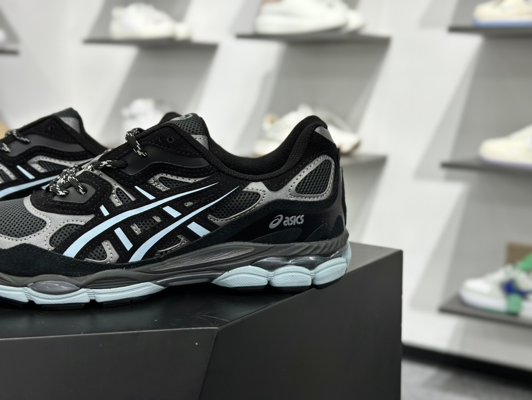 Asics Gel-NYC”Black Grey”系列低帮复古休闲运动慢跑鞋“联名黑银深灰” 1203A571-001