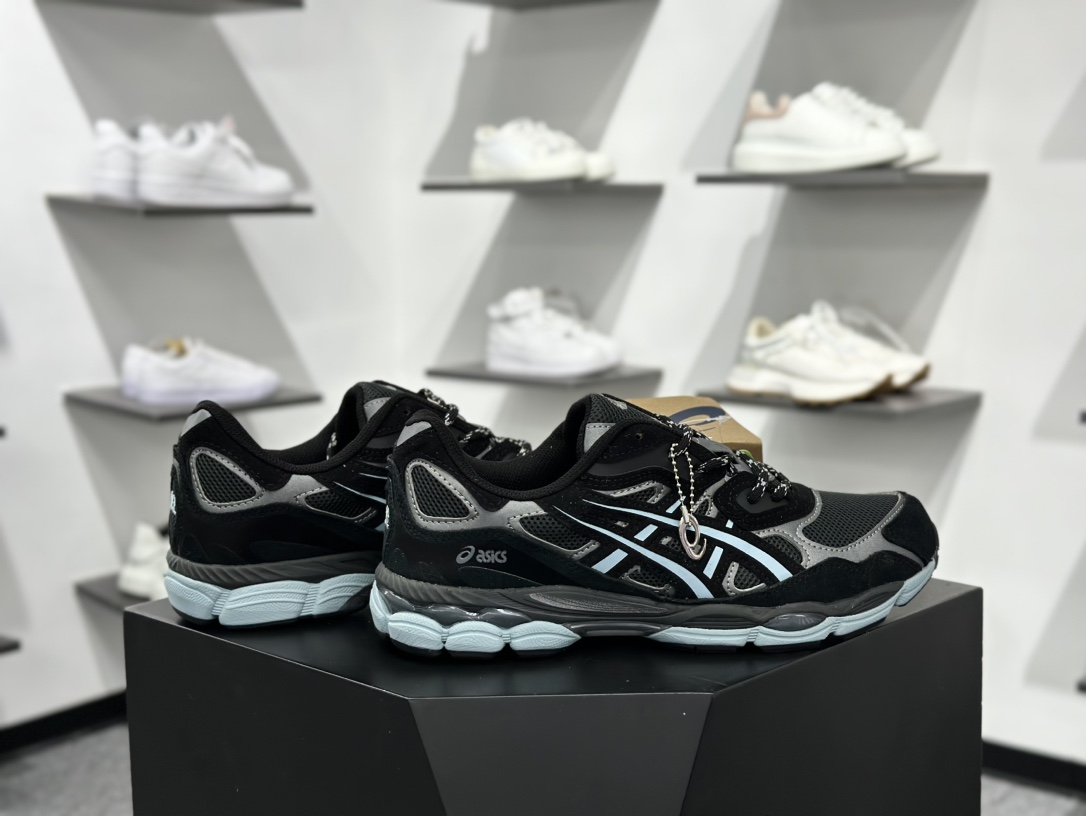 Asics Gel-NYC”Black Grey”系列低帮复古休闲运动慢跑鞋“联名黑银深灰” 1203A571-001