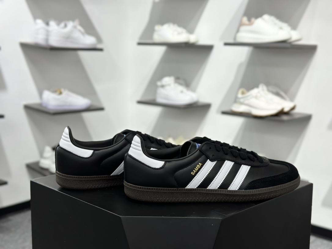 阿迪达斯/三叶草Adidas Originals Samba OG桑巴舞系列绅士德训运动板鞋“黑白莱茵石贴钻” B75807