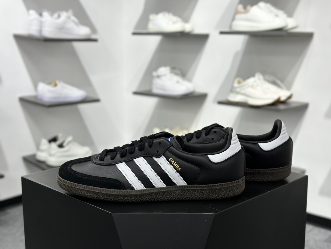 阿迪达斯/三叶草Adidas Originals Samba OG桑巴舞系列绅士德训运动板鞋“黑白莱茵石贴钻” B75807