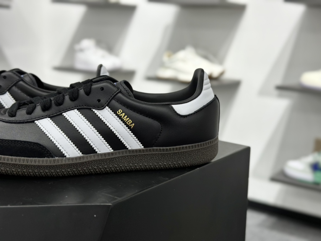 阿迪达斯/三叶草Adidas Originals Samba OG桑巴舞系列绅士德训运动板鞋“黑白莱茵石贴钻” B75807