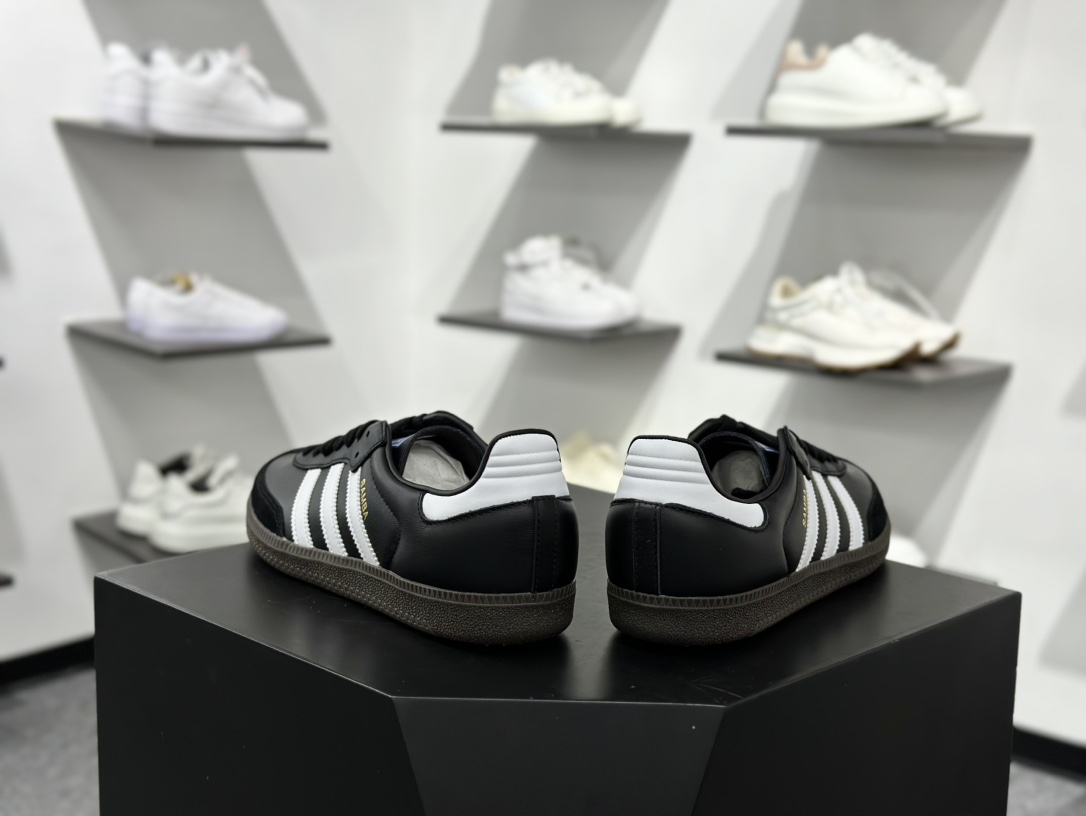 阿迪达斯/三叶草Adidas Originals Samba OG桑巴舞系列绅士德训运动板鞋“黑白莱茵石贴钻” B75807