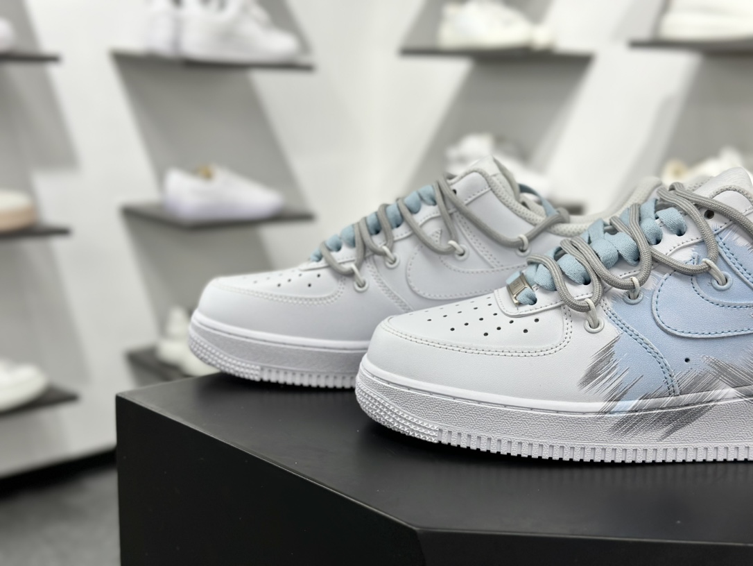 Nike Air Force 1 Low 蓝色风暴 解构鞋带  YY2024-626