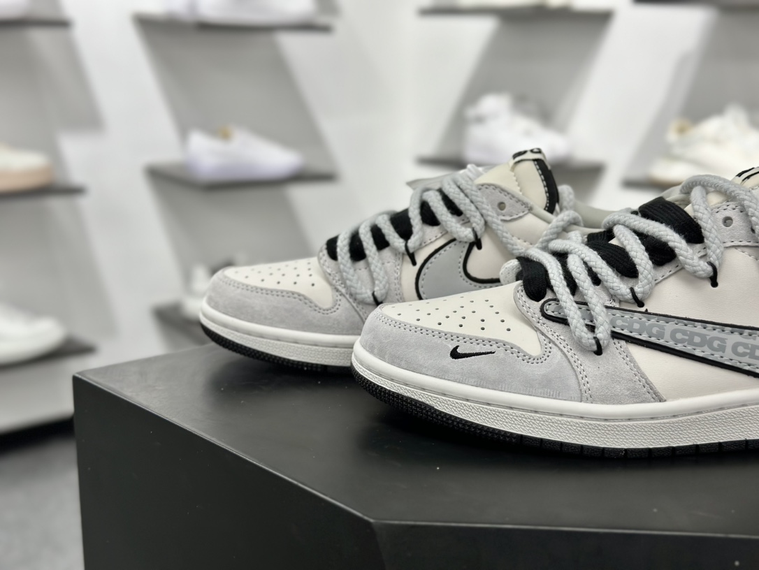 Fragment x TS x Air Jordan 1 Low x 北面 解构绑带 三方联名倒钩低帮  XX3318-516