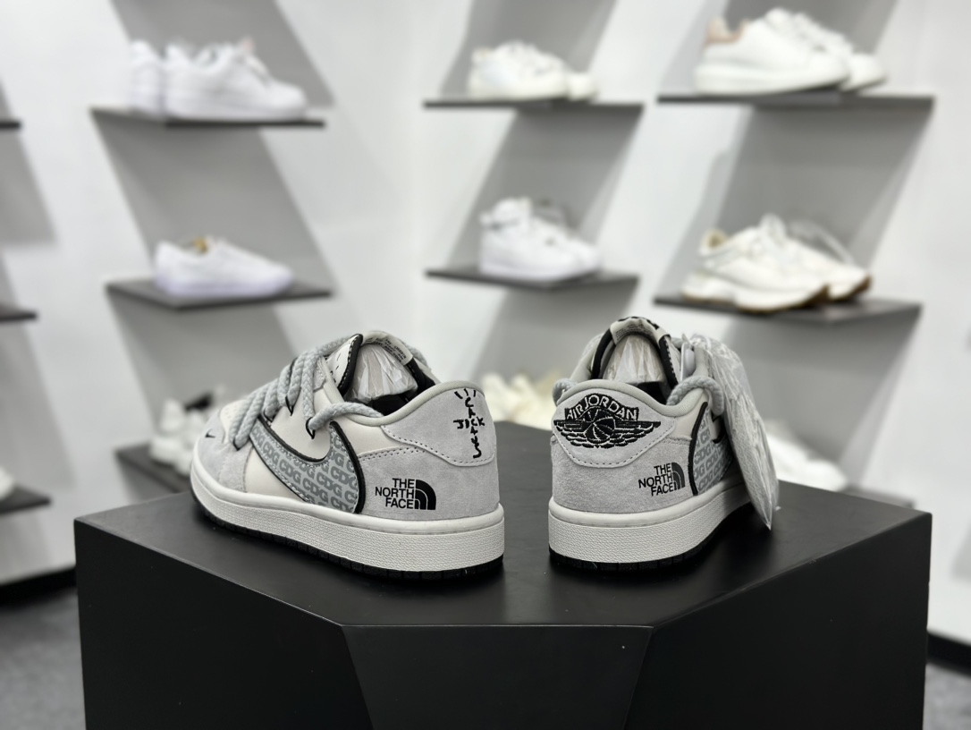 Fragment x TS x Air Jordan 1 Low x 北面 解构绑带 三方联名倒钩低帮  XX3318-516
