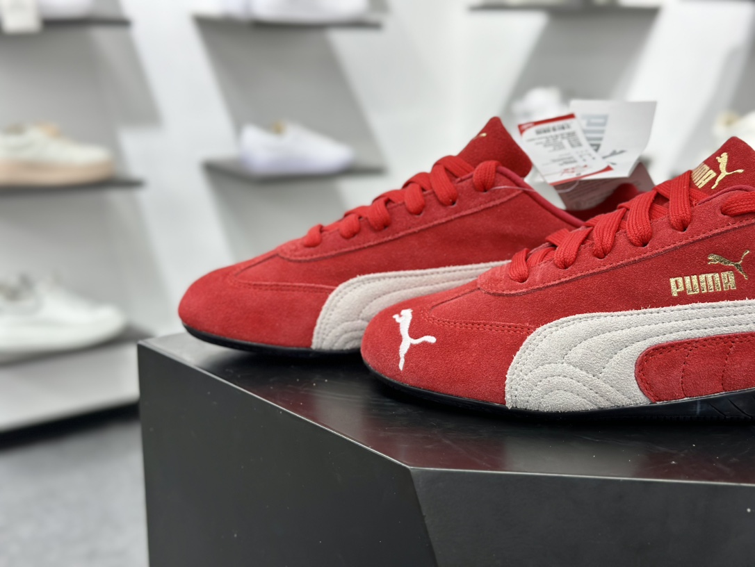 彪马Puma Speedcat OG”White Red”极速赛车运动赛车鞋“翻毛桔红灰白LOGO” 398846-02