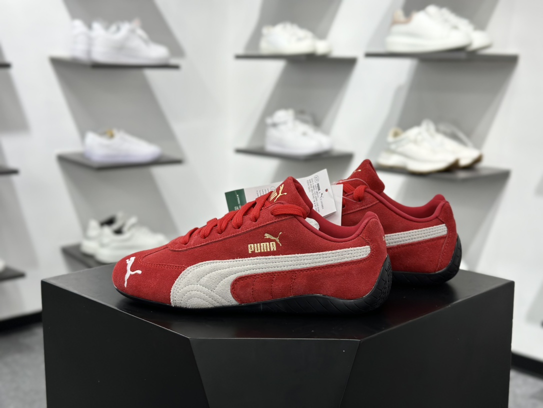 彪马Puma Speedcat OG”White Red”极速赛车运动赛车鞋“翻毛桔红灰白LOGO” 398846-02