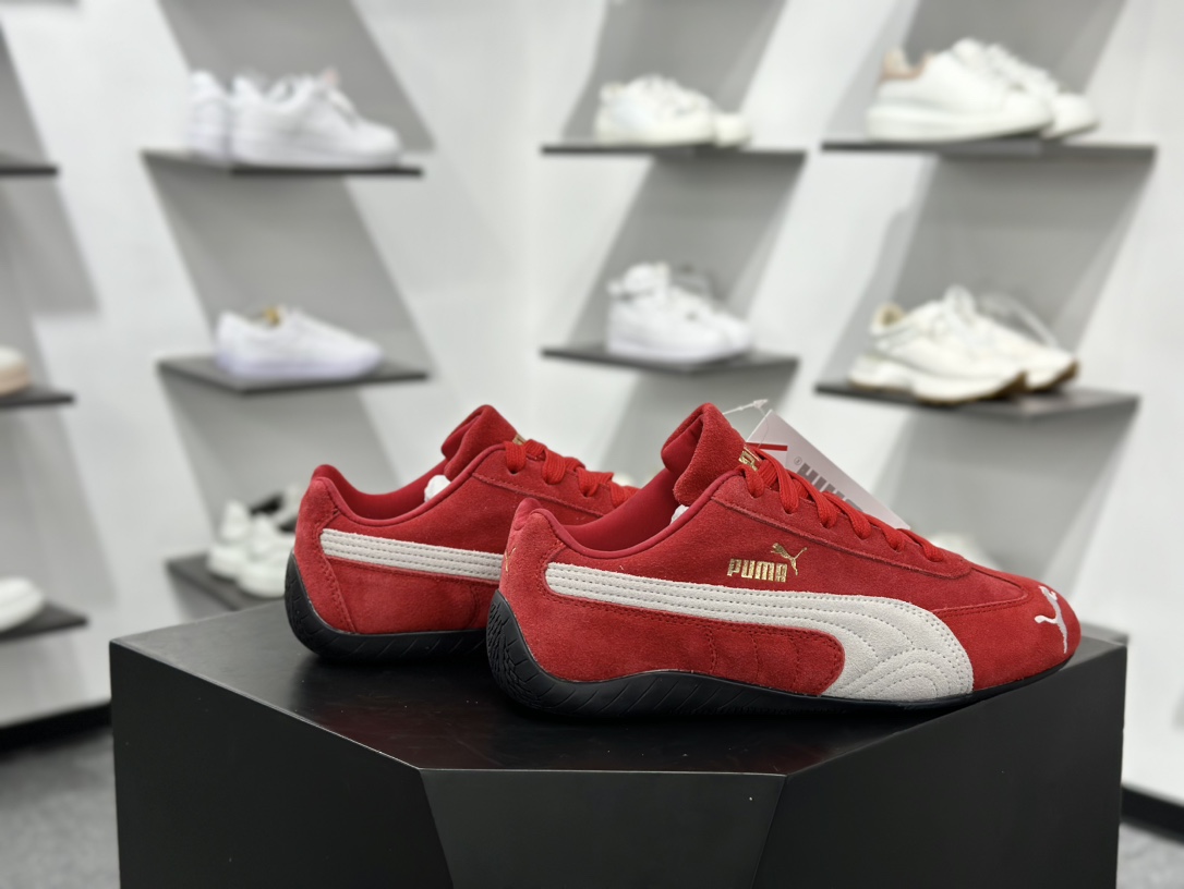 彪马Puma Speedcat OG”White Red”极速赛车运动赛车鞋“翻毛桔红灰白LOGO” 398846-02