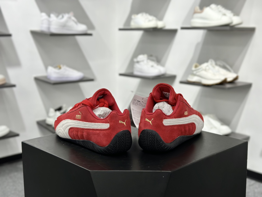 彪马Puma Speedcat OG”White Red”极速赛车运动赛车鞋“翻毛桔红灰白LOGO” 398846-02