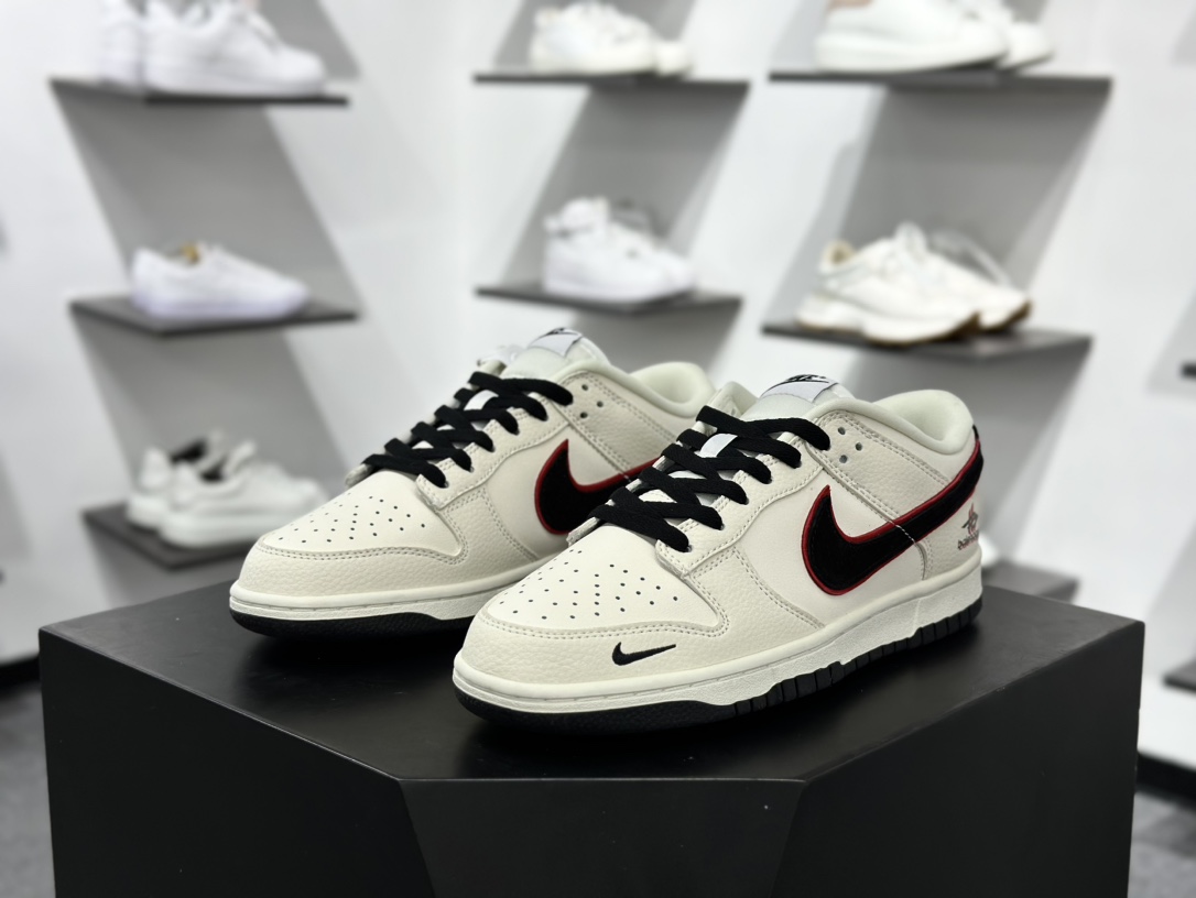 Nk SB Dunk Low 巴黎世家联名 米白黑勾 周年高端定制 低帮休闲板鞋 LW1818-110